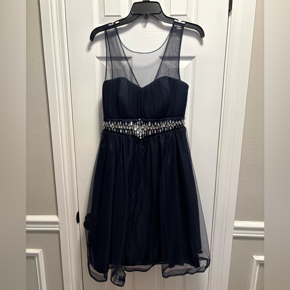 My Michelle Navy Blue Modest Cocktail Dress